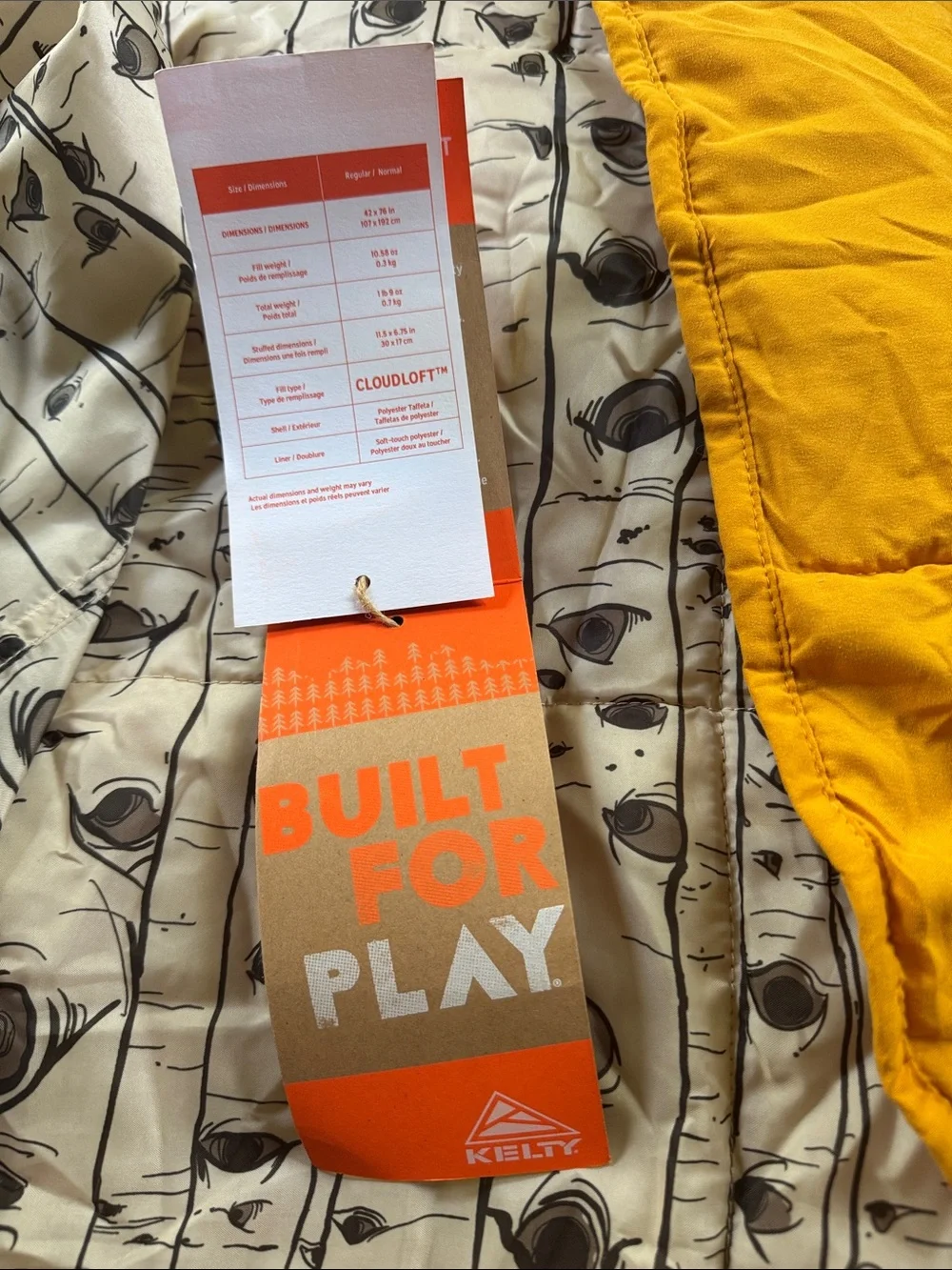 Kelty bestie blanket camping picnic sunflower color/ aspen cloudloft NEW NWT